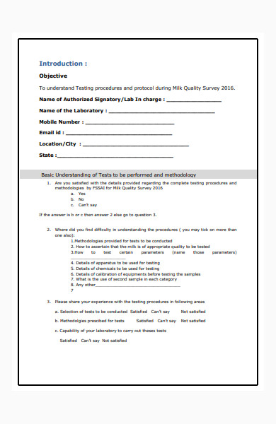 laboratory feedback form