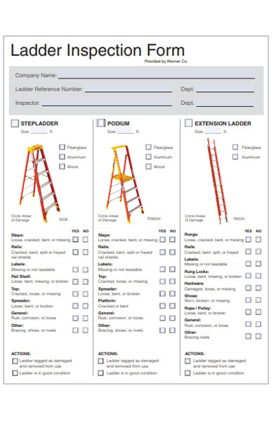 Printable Ladder Inspection Checklist Word