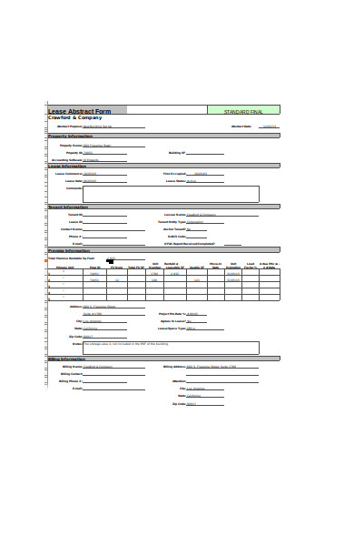 lease abstract form