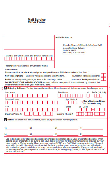 mail service delivery order form