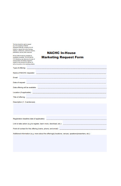 marketing request form