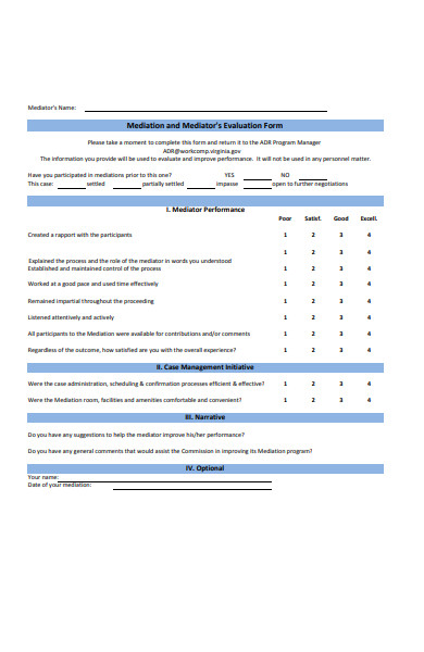 FREE 52+ Evaluation Forms in PDF | MS Word | Excel