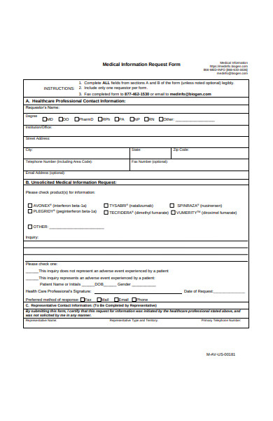 medical information request form