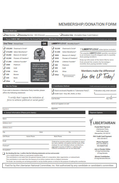 membership donation form