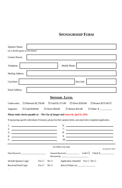 military sponsorship form