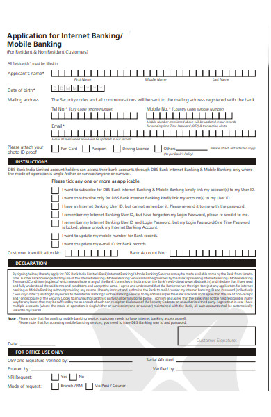 FREE 34+ Banking Form Samples, PDF, MS Word, Google Docs