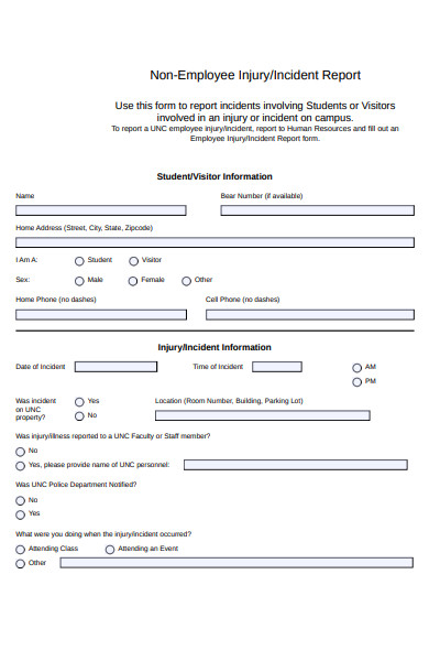 non employee incident report form