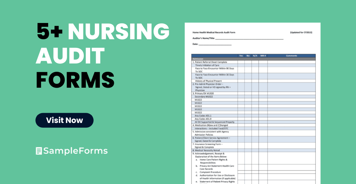 nursing audit form