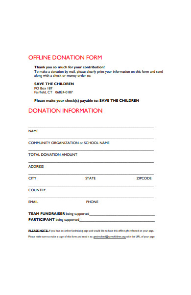 offline donation form
