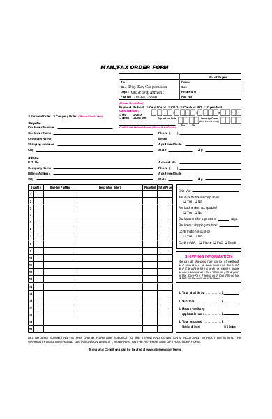 FREE 56+ Order Form Samples, PDF, MS Word, Google Docs, Excel
