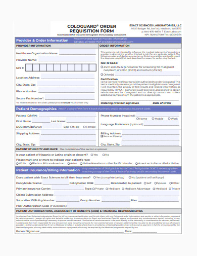 order requisition form template