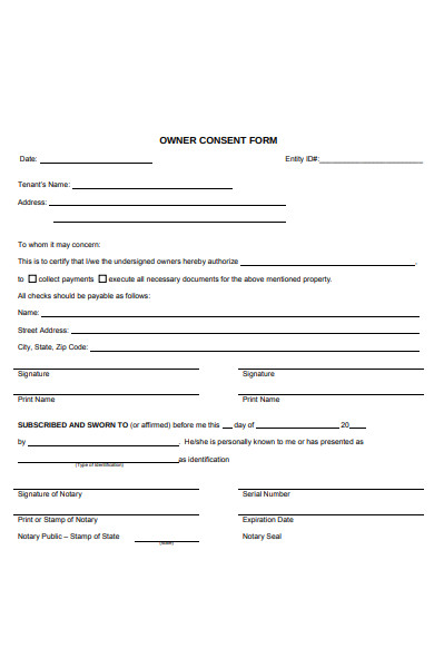 owner consent form