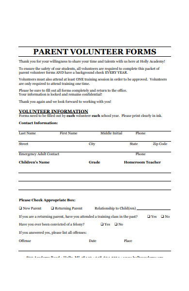 FREE 51+ Volunteer Forms in PDF | MS Word | Excel