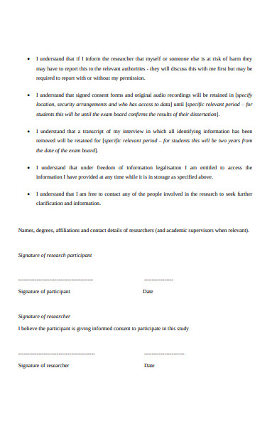 participant consent form