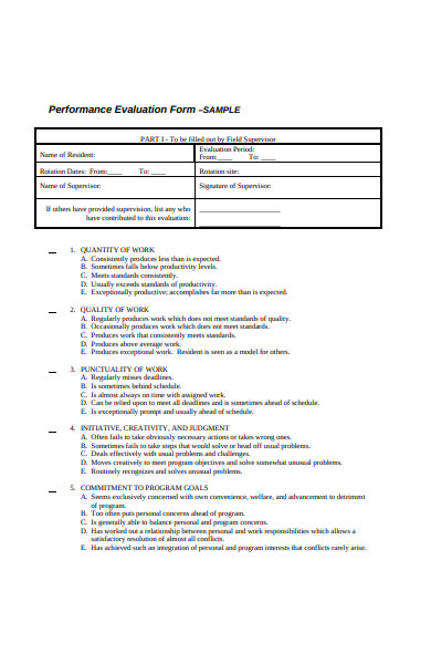 FREE 52+ Evaluation Forms in PDF | MS Word | Excel