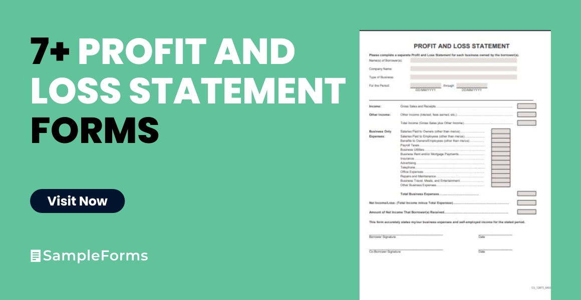 profit and loss statements form