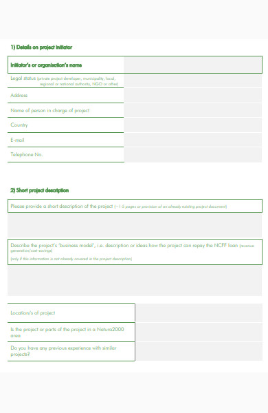 project contact form template