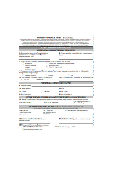 property profile form