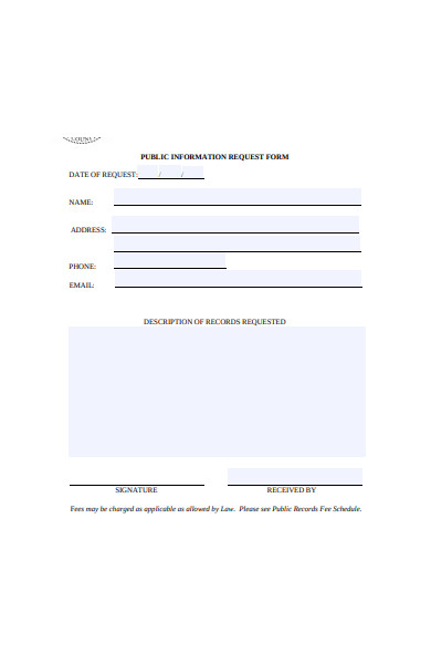 public information request form