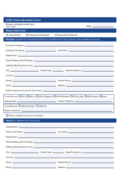 FREE 52+ Quote Forms in PDF | MS Word | Excel