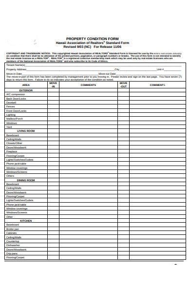 real estate condition form