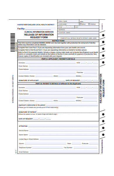 release of information request form