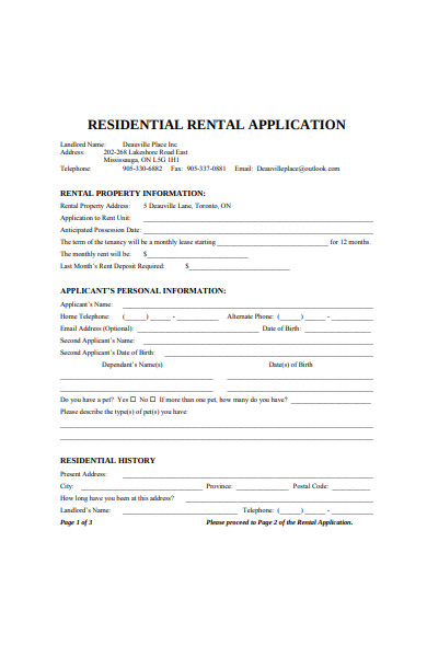FREE 32+ Rental Application Forms in PDF | MS Word | XLS
