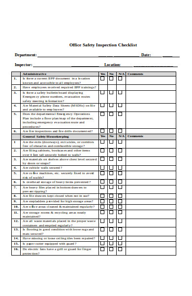 safety inspection form