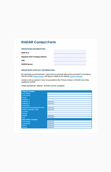 sample contact form