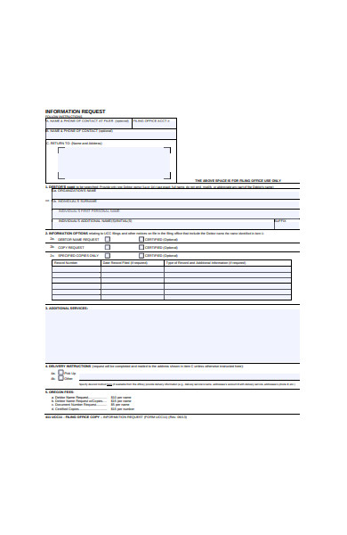 sample information request form