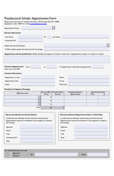 FREE 56+ Appointment Form Samples, PDF, MS Word, Google Docs