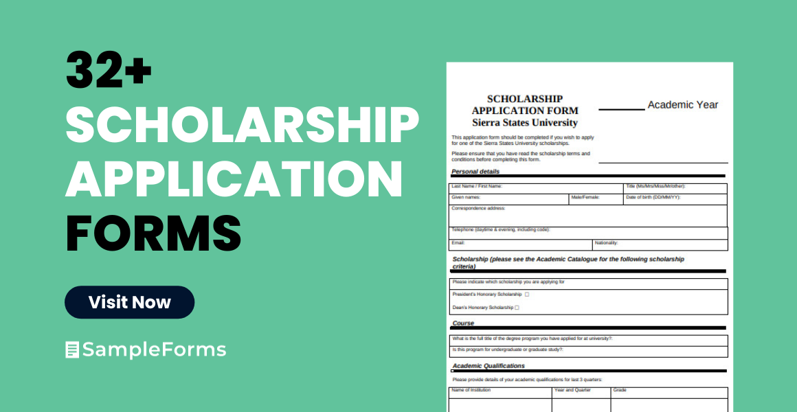scholarship application forms