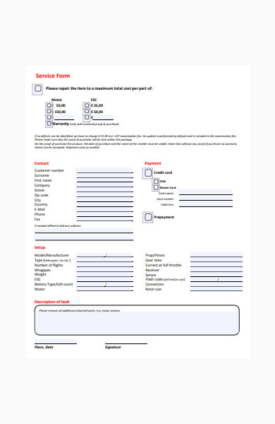 service form in pdf