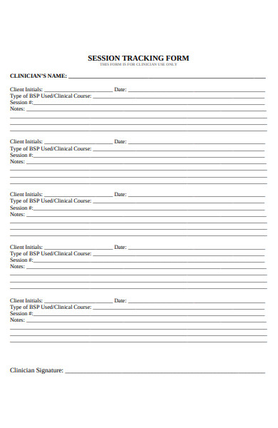 session tracking forms