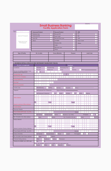 small business banking form