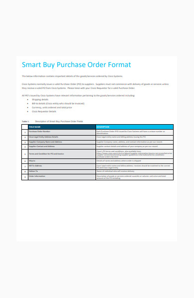 smart buy purchase order format
