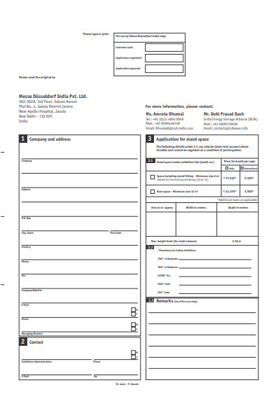space application form