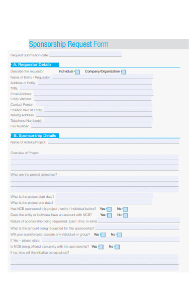 sponsorship request form