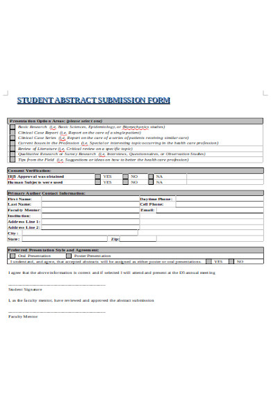 student abstract form