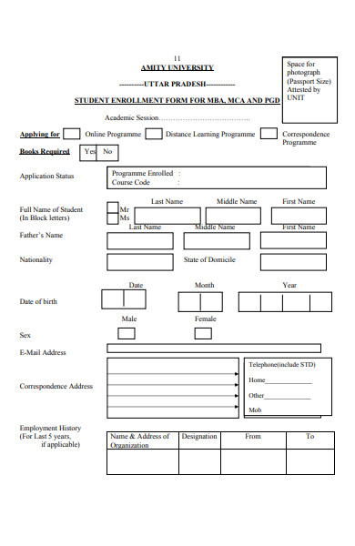free-52-enrolment-forms-in-pdf-ms-word-excel