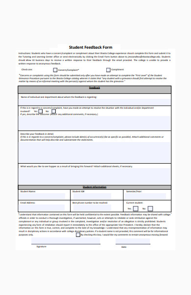 Sample Feedback Form.pdf FREE 51+ Feedback Form Samples in PDF | MS Word | Excel