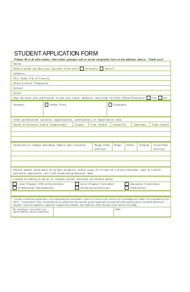 student membership application form 