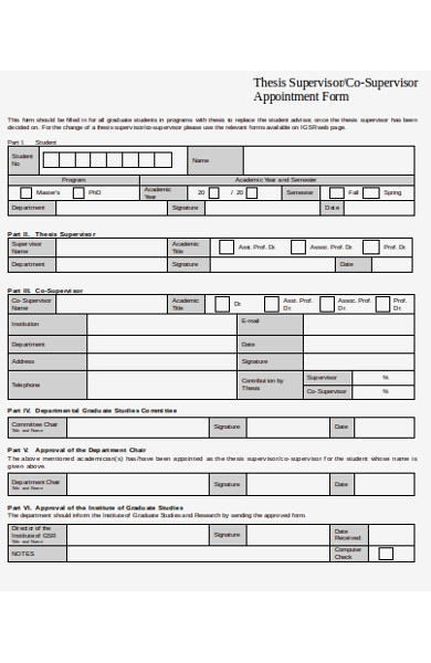 supervisor appointment form
