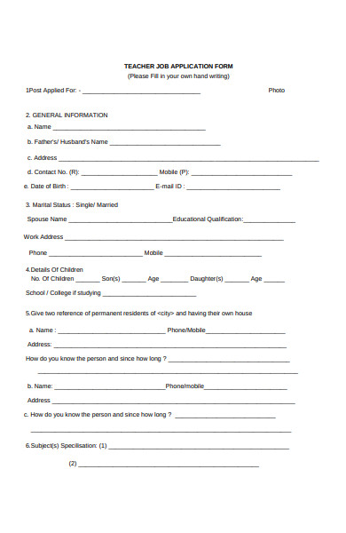 Free 51 Job Application Forms In Pdf Ms Word Doc 4528