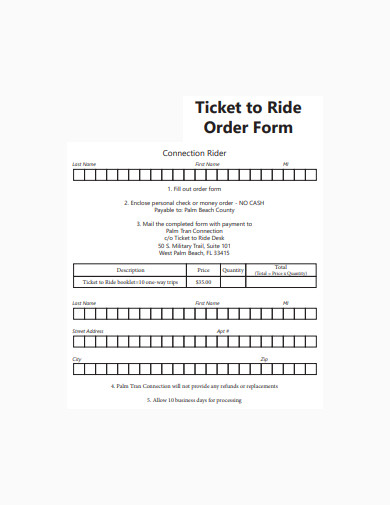 ticket to ride order form sample