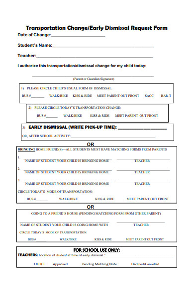 transportation change request form