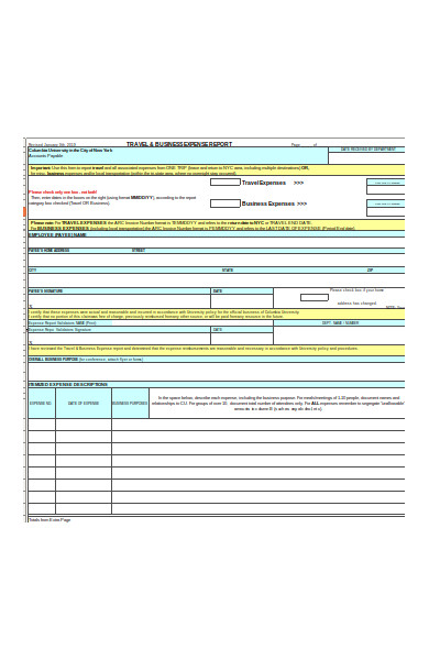 travel business form