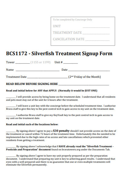 treatment signup form
