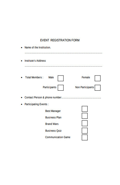 university event registration form