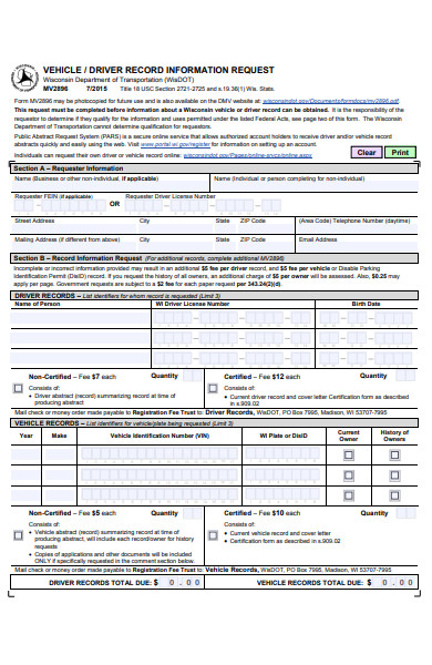 vehicle transportation request form